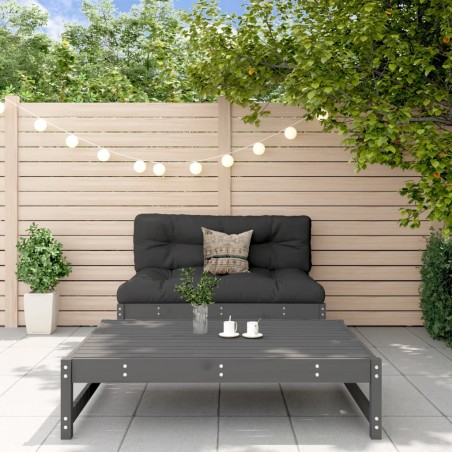 vidaXL Juego de muebles de jardín 2 pzas y cojines madera maciza gris