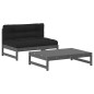 vidaXL Juego de muebles de jardín 2 pzas y cojines madera maciza gris vidaXL Juego de muebles de jardín 2 pzas y cojines madera maciza gris