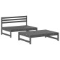 vidaXL Juego de muebles de jardín 2 pzas y cojines madera maciza gris vidaXL Juego de muebles de jardín 2 pzas y cojines madera maciza gris