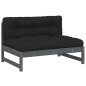 vidaXL Juego de muebles de jardín 2 pzas y cojines madera maciza gris vidaXL Juego de muebles de jardín 2 pzas y cojines madera maciza gris