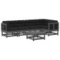 vidaXL Juego de muebles de jardín 6 pzas y cojines madera maciza gris vidaXL Juego de muebles de jardín 6 pzas y cojines madera maciza gris