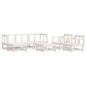 vidaXL Juego de muebles jardín 7 piezas y cojines madera maciza blanco vidaXL Juego de muebles jardín 7 piezas y cojines madera maciza blanco