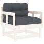 vidaXL Juego de muebles jardín 7 piezas y cojines madera maciza blanco vidaXL Juego de muebles jardín 7 piezas y cojines madera maciza blanco
