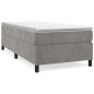 vidaXL Cama box spring con colchón terciopelo gris claro 90x190 cm vidaXL Cama box spring con colchón terciopelo gris claro 90x190 cm