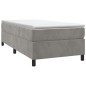 vidaXL Cama box spring con colchón terciopelo gris claro 90x190 cm vidaXL Cama box spring con colchón terciopelo gris claro 90x190 cm