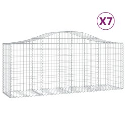 vidaXL Cestas de gaviones 7 uds forma de arco hierro 200x50x80/100 cm