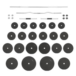 vidaXL Juego de barras y mancuernas con discos 120 kg