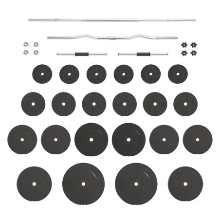 vidaXL Juego de barras y mancuernas con discos 120 kg