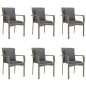 vidaXL Set comedor jardín 7 pzas y cojines ratán sintético negro gris vidaXL Set comedor jardín 7 pzas y cojines ratán sintético negro gris