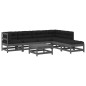 vidaXL Juego de muebles de jardín 7 pzas y cojines madera maciza gris