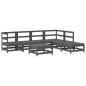 vidaXL Juego de muebles de jardín 7 pzas y cojines madera maciza gris