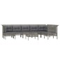 vidaXL Set de muebles de jardín 9 pzas y cojines ratán sintético gris vidaXL Set de muebles de jardín 9 pzas y cojines ratán sintético gris
