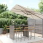 vidaXL Mesa bar y taburetes jardín 7 pzas madera acacia ratán PE gris vidaXL Mesa bar y taburetes jardín 7 pzas madera acacia ratán PE gris
