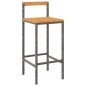vidaXL Mesa bar y taburetes jardín 7 pzas madera acacia ratán PE gris vidaXL Mesa bar y taburetes jardín 7 pzas madera acacia ratán PE gris