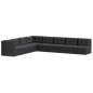 vidaXL Set de muebles de jardín 8 pzas y cojines ratán sintético negro vidaXL Set de muebles de jardín 8 pzas y cojines ratán sintético negro
