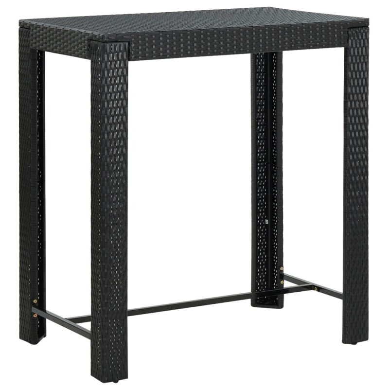 vidaXL Mesa alta para jardín ratán sintético negro 100x60,5x110,5 cm vidaXL Mesa alta para jardín ratán sintético negro 100x60,5x110,5 cm