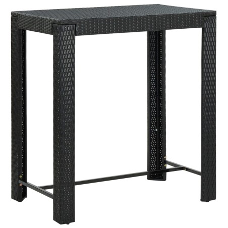 vidaXL Mesa alta para jardín ratán sintético negro 100x60,5x110,5 cm