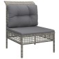 vidaXL Set de muebles de jardín 5 pzas y cojines ratán sintético gris vidaXL Set de muebles de jardín 5 pzas y cojines ratán sintético gris