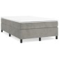vidaXL Cama box spring con colchón terciopelo gris claro 120x200 cm vidaXL Cama box spring con colchón terciopelo gris claro 120x200 cm
