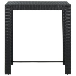 vidaXL Mesa alta para jardín ratán sintético negro 100x60,5x110,5 cm