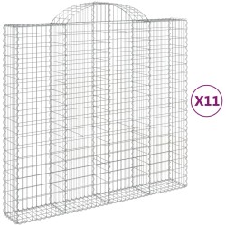 vidaXL Cestas gaviones 11 uds forma de arco hierro 200x50x180/200 cm