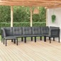 vidaXL Juego de muebles de jardín 7 pzas ratán sintético negro y gris vidaXL Juego de muebles de jardín 7 pzas ratán sintético negro y gris