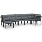 vidaXL Juego de muebles de jardín 7 pzas ratán sintético negro y gris vidaXL Juego de muebles de jardín 7 pzas ratán sintético negro y gris