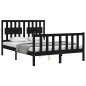 vidaXL Estructura de cama con cabecero madera maciza negro 120x200 cm vidaXL Estructura de cama con cabecero madera maciza negro 120x200 cm