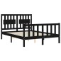 vidaXL Estructura de cama con cabecero madera maciza negro 120x200 cm vidaXL Estructura de cama con cabecero madera maciza negro 120x200 cm