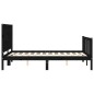 vidaXL Estructura de cama con cabecero madera maciza negro 120x200 cm vidaXL Estructura de cama con cabecero madera maciza negro 120x200 cm
