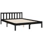 vidaXL Estructura de cama con cabecero madera maciza negro 120x200 cm vidaXL Estructura de cama con cabecero madera maciza negro 120x200 cm