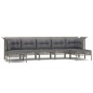 vidaXL Set de muebles de jardín 7 pzas y cojines ratán sintético gris vidaXL Set de muebles de jardín 7 pzas y cojines ratán sintético gris