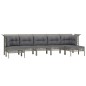 vidaXL Set de muebles de jardín 7 pzas y cojines ratán sintético gris vidaXL Set de muebles de jardín 7 pzas y cojines ratán sintético gris