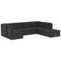 vidaXL Set de muebles de jardín y cojines 7 pzas ratán sintético negro vidaXL Set de muebles de jardín y cojines 7 pzas ratán sintético negro
