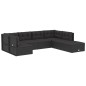 vidaXL Set de muebles de jardín y cojines 7 pzas ratán sintético negro vidaXL Set de muebles de jardín y cojines 7 pzas ratán sintético negro
