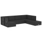 vidaXL Set de muebles de jardín y cojines 7 pzas ratán sintético negro vidaXL Set de muebles de jardín y cojines 7 pzas ratán sintético negro