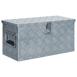 vidaXL Caja de aluminio 61,5x26,5x30 cm plateada