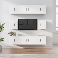 vidaXL Set de muebles para TV 8 piezas madera contrachapada blanco