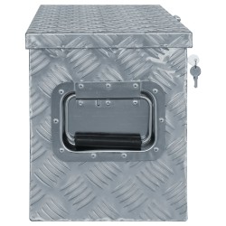 vidaXL Caja de aluminio 61,5x26,5x30 cm plateada