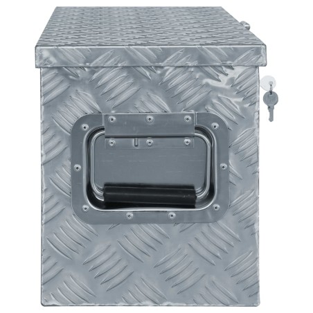 vidaXL Caja de aluminio 61,5x26,5x30 cm plateada