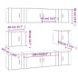 vidaXL Set de muebles para TV 8 piezas madera contrachapada blanco