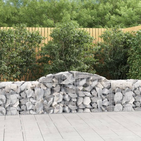 vidaXL Cestas de gaviones 8 uds forma de arco hierro 300x50x60/80 cm