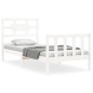 vidaXL Estructura de cama con cabecero madera maciza blanco vidaXL Estructura de cama con cabecero madera maciza blanco