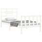 vidaXL Estructura de cama con cabecero madera maciza blanco vidaXL Estructura de cama con cabecero madera maciza blanco