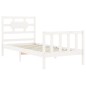 vidaXL Estructura de cama con cabecero madera maciza blanco vidaXL Estructura de cama con cabecero madera maciza blanco