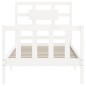 vidaXL Estructura de cama con cabecero madera maciza blanco vidaXL Estructura de cama con cabecero madera maciza blanco