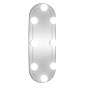 vidaXL Espejo de pared ovalado con luces LED vidrio 15x40 cm