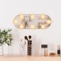 vidaXL Espejo de pared ovalado con luces LED vidrio 15x40 cm
