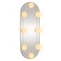 vidaXL Espejo de pared ovalado con luces LED vidrio 15x40 cm