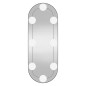 vidaXL Espejo de pared ovalado con luces LED vidrio 15x40 cm